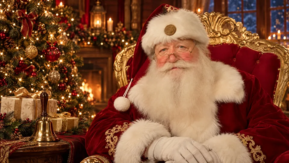 Santa in his warm North Pole room